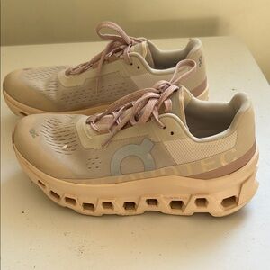 On Running Women's Beige and Pink Sneakers